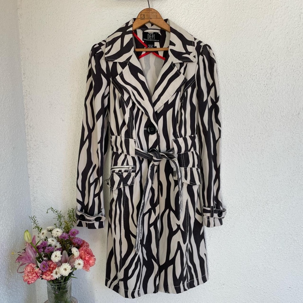 Vintage 90s Zebra trench coat by DEPT missadventurous